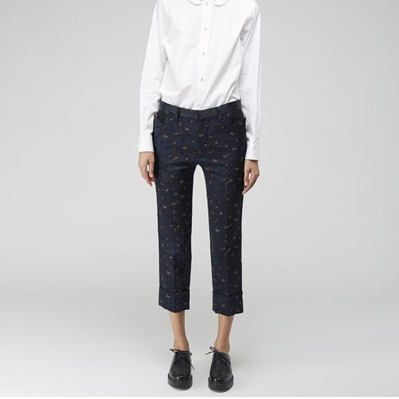 Tsumori Chisato navy print jacquard pants, sz 1 - Picture 1 of 4